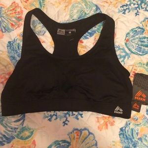 Black racerback sports bra
